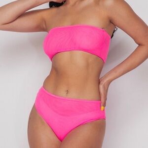 Pink Bandeau Bikini Set